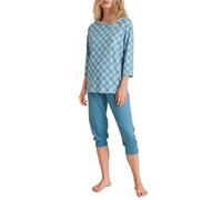 CALIDA Women's Daylight Dreams Pajama Set, Opaque, Niagara Blue, 48-50