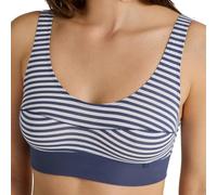 CALIDA Women's Elastic Bustier with Wide Soft Waistband, Naturally Breathable and Soft Single Jersey Quality, Cobalt Blue Print, 40-42