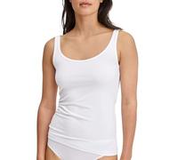 CALIDA Women's Essential Cotton T-Shirt, Semi-Transparent, White, 22-24