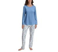 CALIDA Women's Flower Nights Pajama Set, Riviera Blue, 36-38