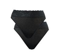 CALIDA Women's iconics Slip, Opaque, Black, 36-38 (Pack of 2)