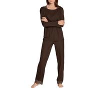 CALIDA Women's Lace Dreams Pyjama Set, Espresso Brown, 32-34