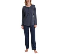 CALIDA Women's Midnight Dreams Pajama Set, Opaque, Peacoat Blue, 40-42