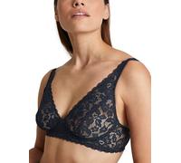 CALIDA Women's Natural Comfort Lace Bra, Semi-Transparent, Dark Blue, 32A