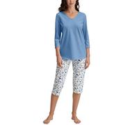 CALIDA Women's Pyjamas 3/4, Riviera Blue, 36-38