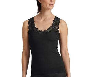 CALIDA Women's Silky Wool Joy T-Shirt, Semi-Transparent, Ws Black, 14-16