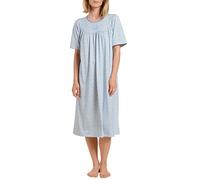 Calida Women's Soft Cotton Night Shirt, Opaque, azurit Blue, 36-38
