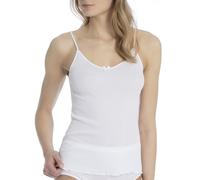 Calida Women's Spaghetti-Top Light Sleeveless Vest, White (Weiss 001), L