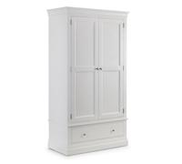 calida wooden wardrobe with 2 doors 1 drawer in lacquer white