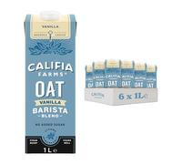 Califia Farms Vanilla Oat Barista Blend Drink - Vanilla Flavour Barista Blend With Calcium & Vitamin D - Dairy Free, Lactose Free & Vegan 6 x 1L