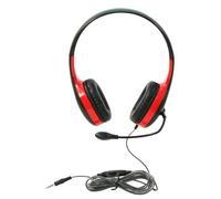 Califone On-Ear Headset with Gooseneck Microphone, 3.5mm, Red