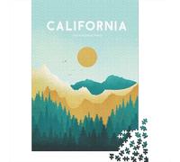California 1 1000 Piece Jigsaw Puzzle, Vintage Architecture Destination, Matte Printed Jigsaw, for Home Décor Fans, 38x26cm/1000pcs