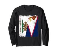 California American Samoa Half Flag Long Sleeve T-Shirt