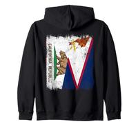 California American Samoa Half Flag Zip Hoodie