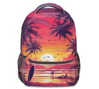 California Beach Sunset Print Backpack Unisex Retro Surfing Coconut Tree Daypack Casual Travel Beach Bag (print 5)