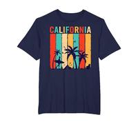 California Beach Surfing Surfer Retro Sunset Long Beach T-Shirt, Men's Big and Tall, Navy Blue, 2X Tall