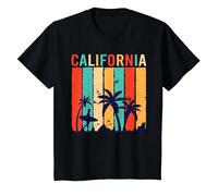 California Beach Surfing Surfer Retro Sunset Long Beach T-Shirt, Youth, Black, 2T