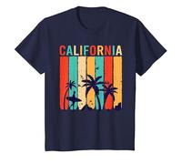 California Beach Surfing Surfer Retro Sunset Long Beach T-Shirt, Youth, Navy Blue, 2T