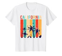 California Beach Surfing Surfer Retro Sunset Long Beach T-Shirt, Youth, White, 2T