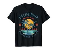 California Beach Vibes Warm Waves & Lazy Days Vintage Sunset T-Shirt