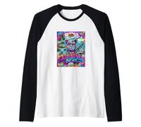 California Bear Graffiti Art Streetwear Urban Cali Flag Raglan Baseball Tee