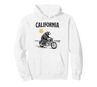 California Bear Riding Vintage Motorcycle Beach Pullover Hoodie