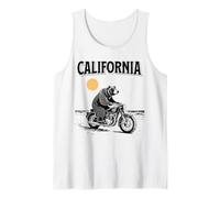 California Bear Riding Vintage Motorcycle Beach Tank Top