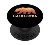 California Bear Sunset Mountain Silhouette Vintage Nature PopSockets Adhesive PopGrip
