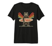 California Bear Tshirt Surf Retro Beach Ocean Surfing Cali Premium T-Shirt