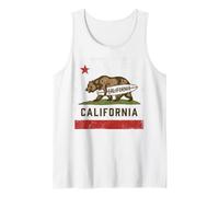 California Bear Tshirt Surf Retro Beach Ocean Surfing Cali Tank Top