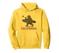 CALIFORNIA BEAR WITH SURF BOARD - SHAKA SIGN Pullover Hoodie