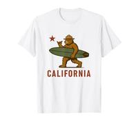 CALIFORNIA BEAR WITH SURF BOARD - SHAKA SIGN T-Shirt