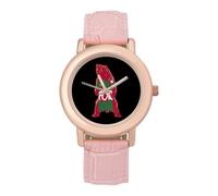 California Bear Women's Wrist Watch Fashion Wristwatches with Pink Strap Gifts for Women Mother Wife Birthday