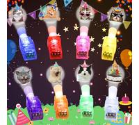 CALIFORNIA CADE ELECTRONIC Finger Lights, 48Pcs Cat Birthday Finger Flashlights for Kids Glow in the Dark Party Favor Bulk, Led Finger Light for Parties Classroom Prizes Goodie Bags Trick or Treating