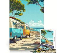 California Campers Beach Adult Jigsaw Puzzles 1000 Pieces Brain Activity Light Enjoyment Accurate Cut Creative Gift (50x75cm)