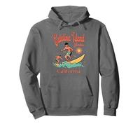 California Catalina Island Avalon CA Surfer Surfing Beach Pullover Hoodie