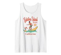 California Catalina Island Avalon CA Surfer Surfing Beach Tank Top