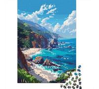 California Coast Pixel Art 1000 Piece Jigsaw, Holiday Puzzle Gift, 38x26cm/1000pcs