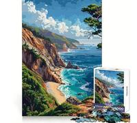 California Coast Pixel Art for Adults 1000 Piece Jigsaw Puzzle Thought Skill Slow Leisure Accurate Edges Perfect Present (38x52cm)