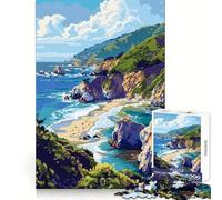 California Coast Pixel for Adults 1000 Piece Jigsaw Puzzle Thought Skill Slow Leisure Accurate Edges Perfect Present (38x26cm)