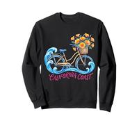 CALIFORNIA COAST Watercolor Beach Cruiser Bicycle Aesthetic Sweatshirt