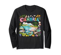 California Coastal Landmarks Nature Collage Design Long Sleeve T-Shirt