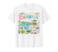 California Coastal Landmarks Nature Collage Design Value Graphic T-Shirt, Men, White, XL