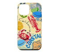California Coastal Seafood Collage Retro Beach Food Art Case for iPhone 12 mini