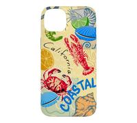 California Coastal Seafood Collage Retro Beach Food Art Case for iPhone 14 Plus