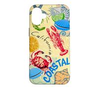 California Coastal Seafood Collage Retro Beach Food Art Case for iPhone 16 Plus