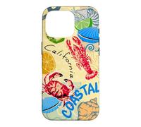 California Coastal Seafood Collage Retro Beach Food Art Case for iPhone 16 Pro