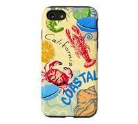California Coastal Seafood Collage Retro Beach Food Art Case for iPhone SE (2020) / 7/8