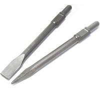 California Concrete Tool CCTi Concrete Chisels for Electric Demolition Jack Hammer 1-1/8"" Hex Shank Point Flat Replacement Set Includes Flat and Point Chisel Bits, CCT-CDH65A-SET