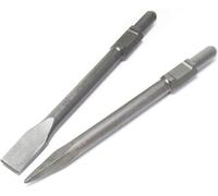 California Concrete Tool CCTi Concrete Chisels for Electric Demolition Jack Hammer 1-1/8"" Hex Shank Point Flat Replacement Set Includes Flat and Point Chisel Bits, CCT-CDH65A-SET